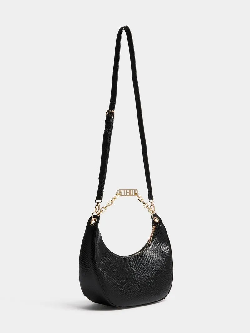 Luella Chain Detail Lizard Texture Hobo Bag