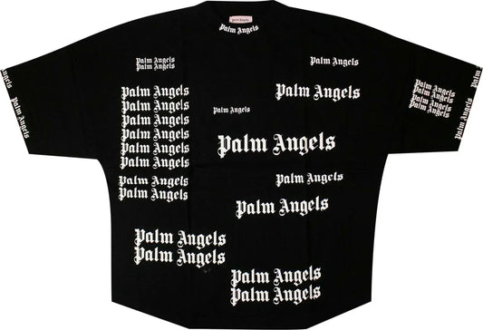 Palm Angels Multi Logo Short-Sleeve T-Shirt 'Black' Clothing