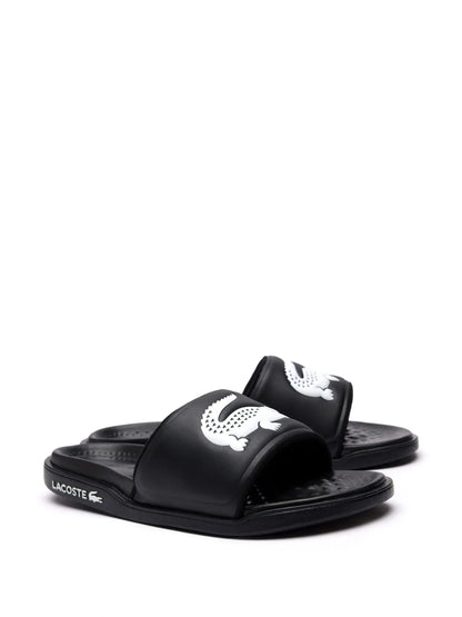 Lacoste Croco Dualiste logo strap slides
