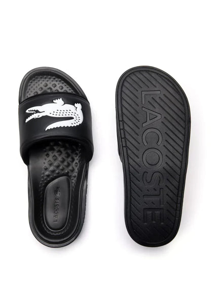 Lacoste Croco Dualiste logo strap slides