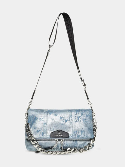 Steve Madden Women's  Blue Denim Bfin-D Messenger Handbag Steve Madden