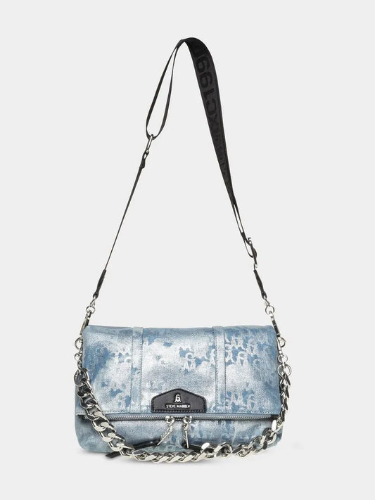 Steve Madden Women's  Blue Denim Bfin-D Messenger Handbag Steve Madden