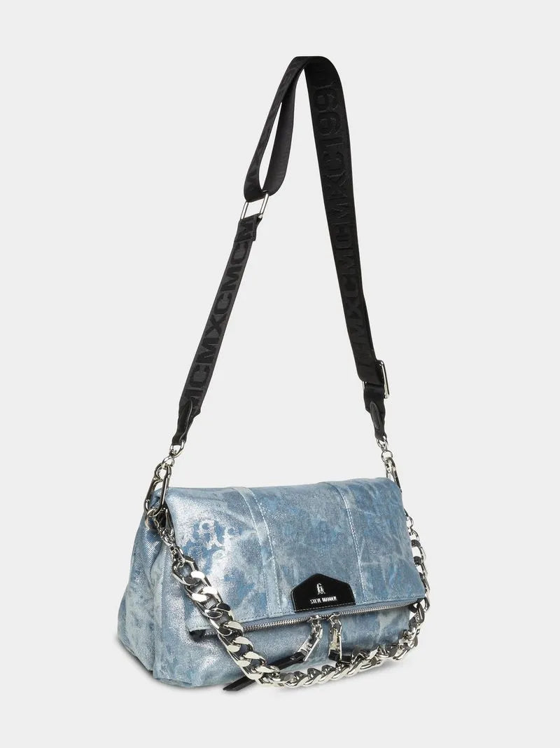 Steve Madden Women's  Blue Denim Bfin-D Messenger Handbag Steve Madden