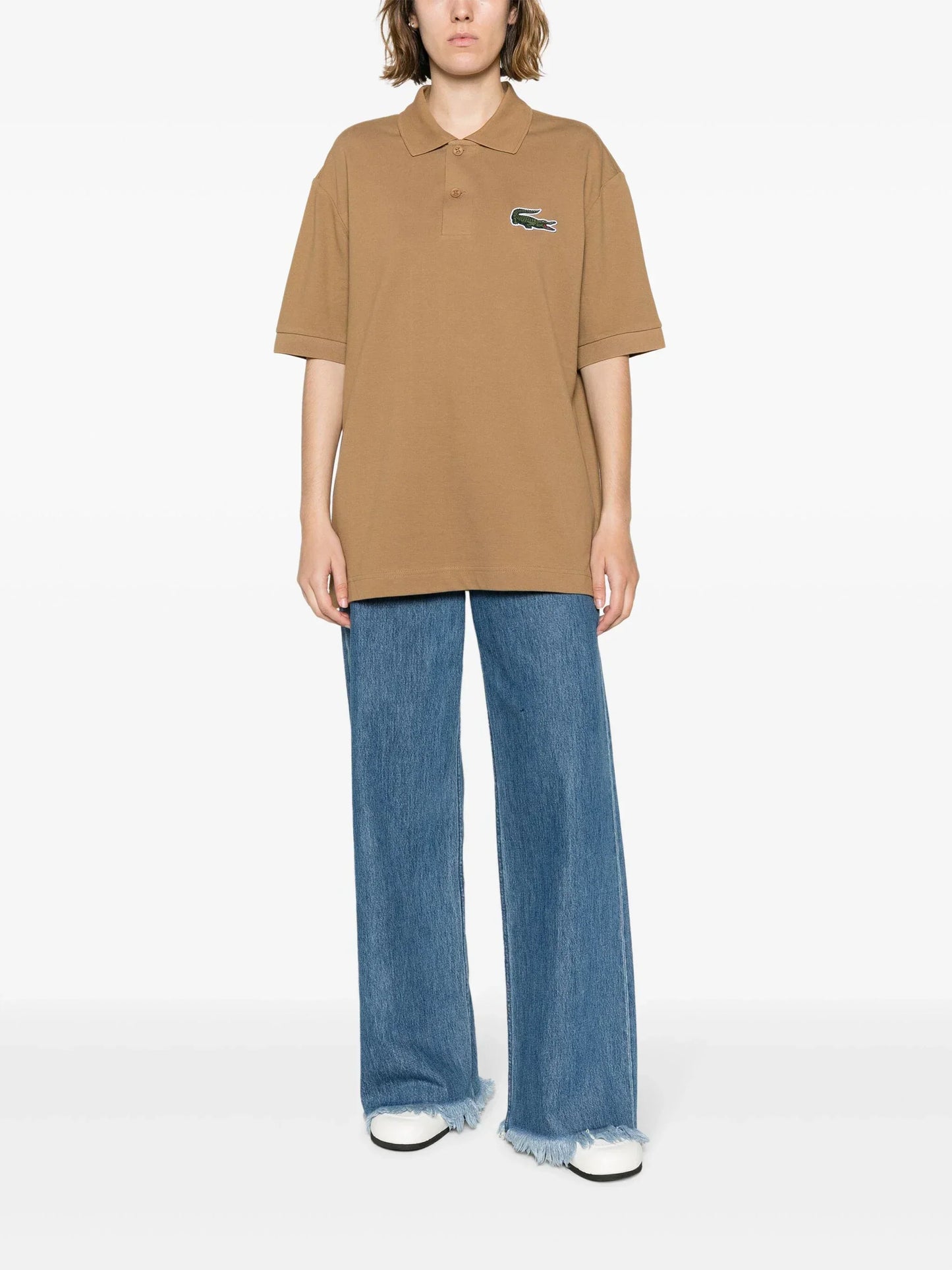 Lacoste logo-patch short-sleeved polo shirt