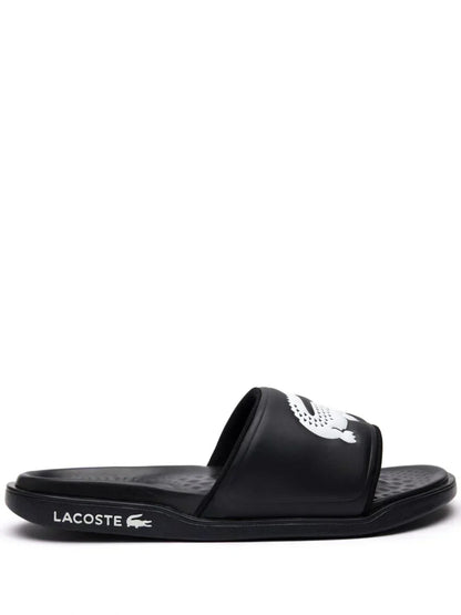 Lacoste Croco Dualiste logo strap slides