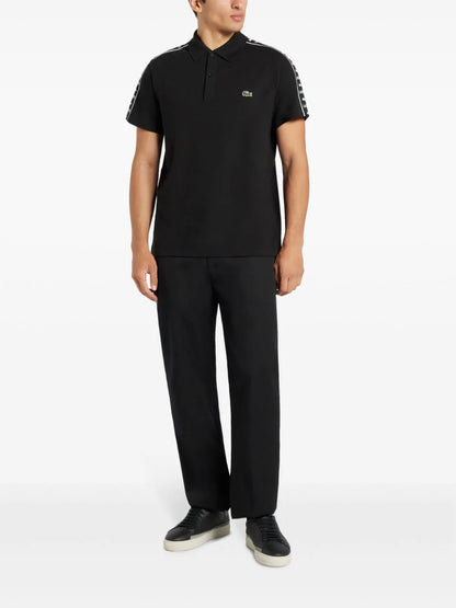 Lacoste logo-embroidered side-stripe polo shirt
