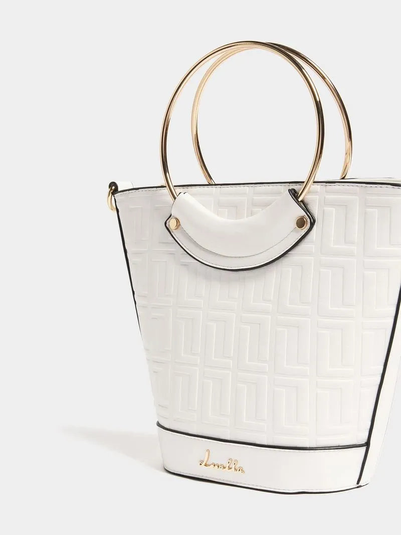 Luella Metal Handle Bucket Bag