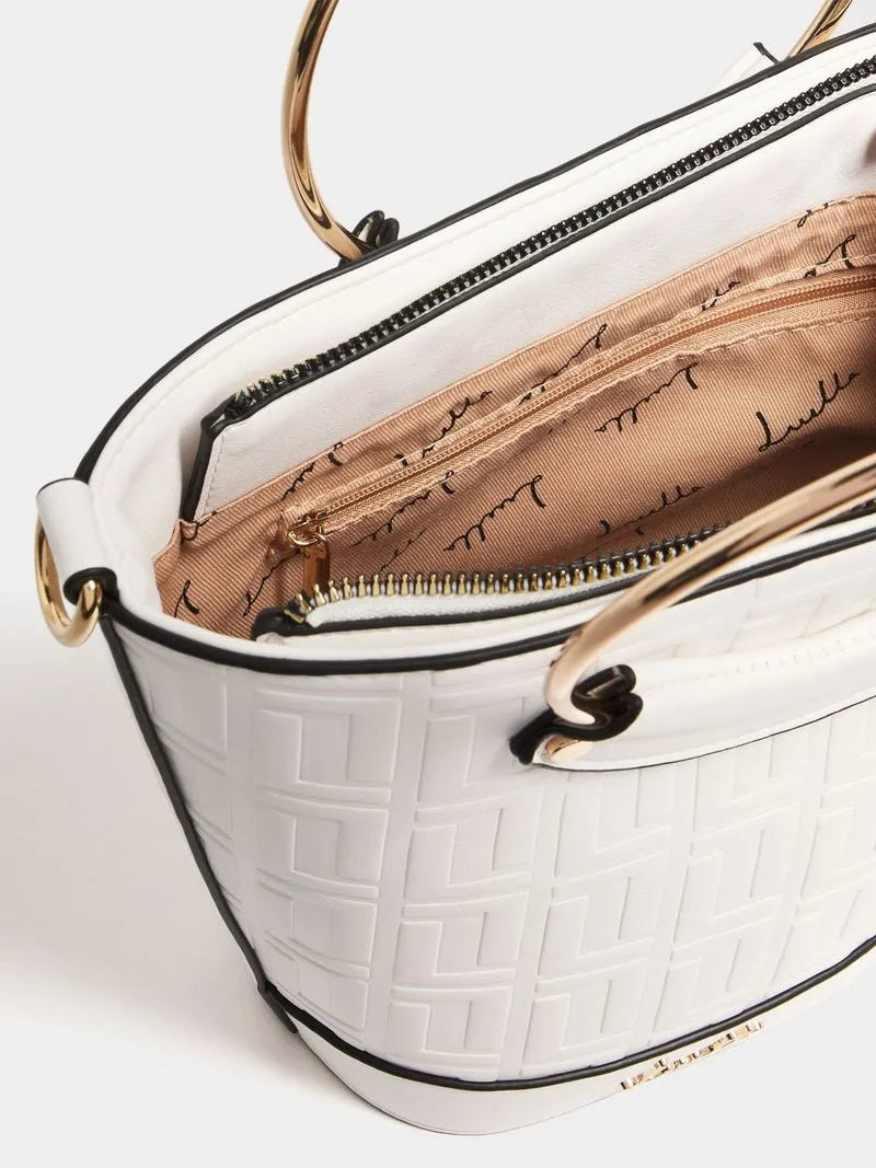 Luella Metal Handle Bucket Bag