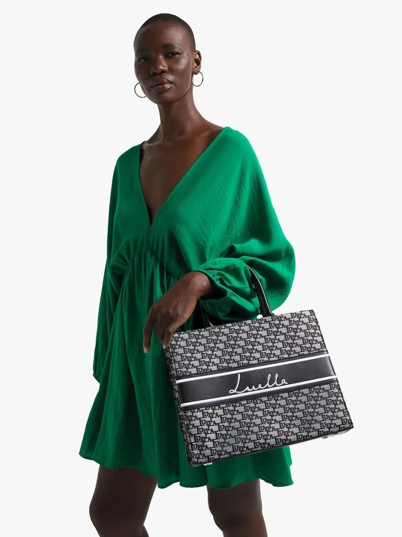 Luella Monogram Jacquard Medium Shopper Bag