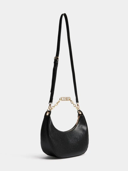 Luella Chain Detail Lizard Texture Hobo Bag