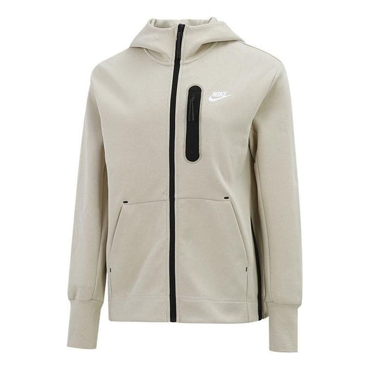 (WMNS) Nike Sportswear Tech Fleece Full-Zip Hoodie Jacket 'Beige' DD5625-206